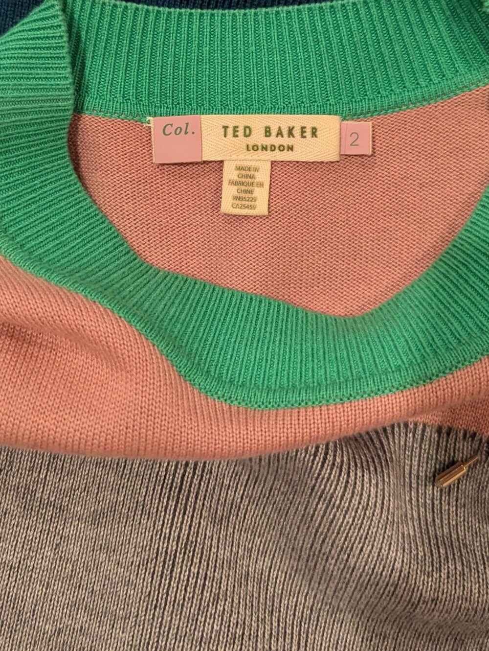Ted Baker Colorblock Ribbed Dress 2 - Picture 4 of 4